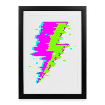 Faisceau numérique psychédélique - Affiche encadrée (27 × 37 cm) - noir - Devant