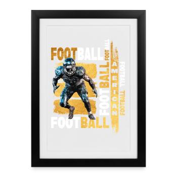 American Football Player USA America Sports Retro - Framed poster (27 × 37 cm) - black - Front