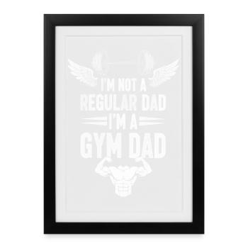 Conception de motivation pour papa de gym - Affiche encadrée (27 × 37 cm) - noir - Devant