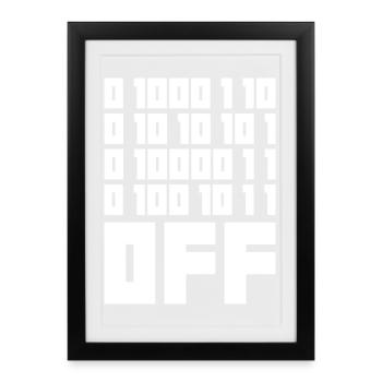 Binary Code F**k OFF – Nerd Humor & Geek Code - Framed poster (27 × 37 cm) - black - Front