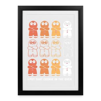 Grossesse Naissance Pain d’épices Noël - Affiche encadrée (27 × 37 cm) - noir - Devant