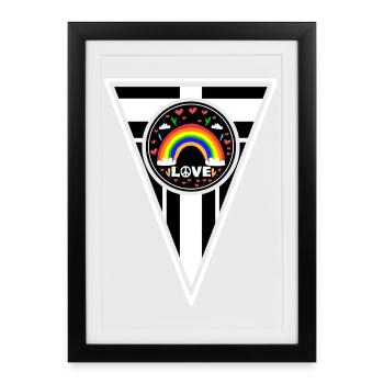 Rainbow Love Peace Design - Framed poster (27 × 37 cm) - black - Front