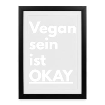 Dicton pour le mode de vie végétalien - Affiche encadrée (27 × 37 cm) - noir - Devant