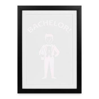 Feierlicher Junggesellenabschied Humor - Gerahmtes Poster (27 × 37 cm) - Schwarz - Vorne