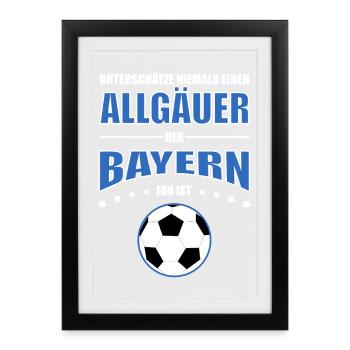Allgäuer - Supporter de football du Bayern - Affiche encadrée (27 × 37 cm) - noir - Devant