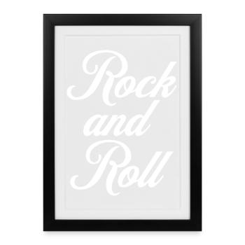Rock and Roll Script Vintage - Framed poster (27 × 37 cm) - black - Front