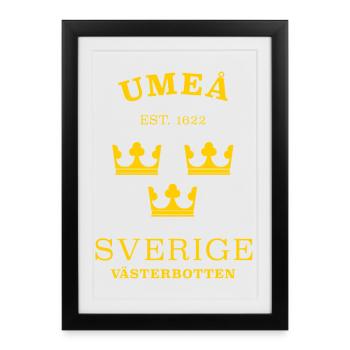 Umea Sverige Suède - Affiche encadrée (27 × 37 cm) - noir - Devant