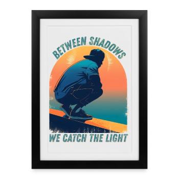 Entre Ombres et Lumière  - Affiche encadrée (27 × 37 cm) - noir - Devant
