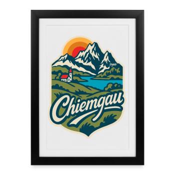 Chiemgau Alpine Landscape Bavaria - Framed poster (27 × 37 cm) - black - Front