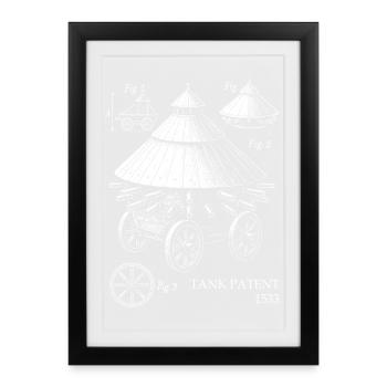 Steampunk Carriage Tank Patent Art - Affiche encadrée (27 × 37 cm) - noir - Devant