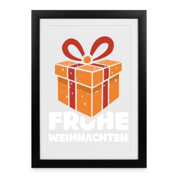 Frohe Weihnachten Geschenk Design - Gerahmtes Poster (27 × 37 cm) - Schwarz - Vorne