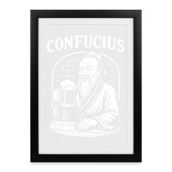 Cadeau de toast Confucius - Affiche encadrée (27 × 37 cm) - noir - Devant