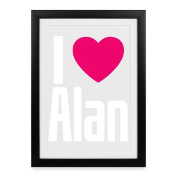 I Love Alan Pink Heart I Love Alan - Framed poster (27 × 37 cm) - black - Front