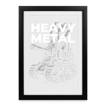 Plan de char en métal lourd - Affiche encadrée (27 × 37 cm) - noir - Devant