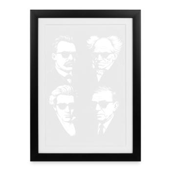 Existentialism philosophy design - Framed poster (27 × 37 cm) - black - Front