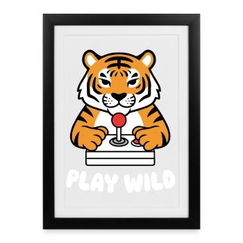 Tiger Arcade Play Wild - Framed poster (27 × 37 cm) - black - Front