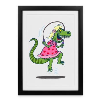 Tyrannosaurus Rex Hunting Ruse - Framed poster (27 × 37 cm) - black - Front
