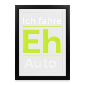 Voiture électrique Expressions amusantes sur la mobilité électrique Voiture électrique - Affiche encadrée (27 × 37 cm) - noir - Devant