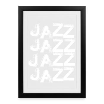 Jazz Stacked Typography - Framed poster (27 × 37 cm) - black - Front