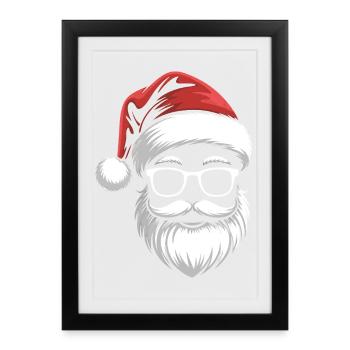 Cool Santa with sunglasses - Framed poster (27 × 37 cm) - black - Front
