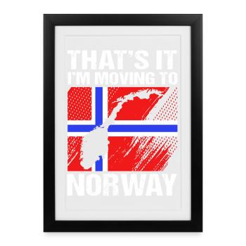 Norweger Oslo Skandinavien Norwegen - Gerahmtes Poster (27 × 37 cm) - Schwarz - Vorne