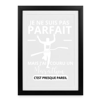 Not Perfect Marathon Humor Running Marathon Runner - Framed poster (27 × 37 cm) - black - Front