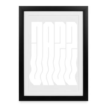 Bold wavy jazz logo design - Framed poster (27 × 37 cm) - black - Front
