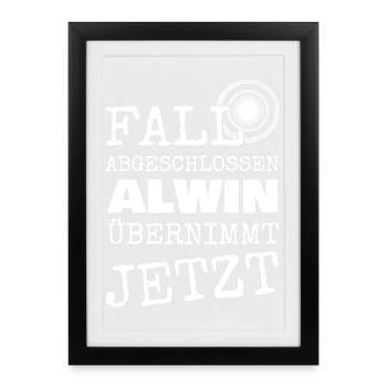 First name Alwin - Framed poster (27 × 37 cm) - black - Front