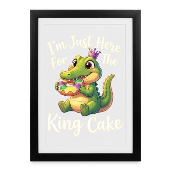 King Cake Mardi Gras Aligator - Framed poster (27 × 37 cm) - black - Front