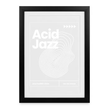Design des affiches musicales Acid Jazz - Affiche encadrée (27 × 37 cm) - noir - Devant