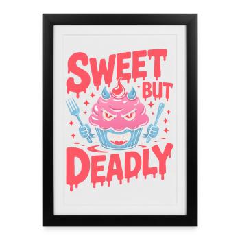 Cupcake Diabolique: Douce Menace - Affiche encadrée (27 × 37 cm) - noir - Devant