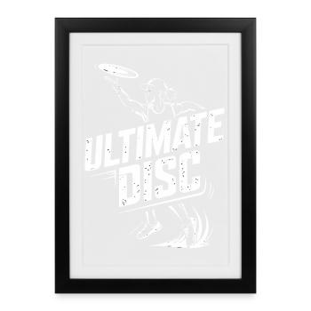 Action de lancer pour le joueur ultime de Frisbee Disc - Affiche encadrée (27 × 37 cm) - noir - Devant