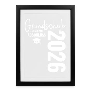 Fin d’études primaires en 2026 - Affiche encadrée (27 × 37 cm) - noir - Devant