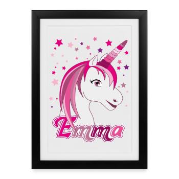 Emma, nom de jeune fille, prénom préféré - Affiche encadrée (27 × 37 cm) - noir - Devant