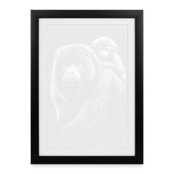 Alouate - Affiche encadrée (27 × 37 cm) - noir - Devant