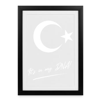 ADN turc – Pride Drapeau turc - Affiche encadrée (27 × 37 cm) - noir - Devant