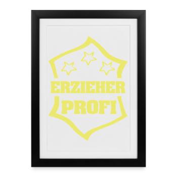 Work Educator - Framed poster (27 × 37 cm) - black - Front