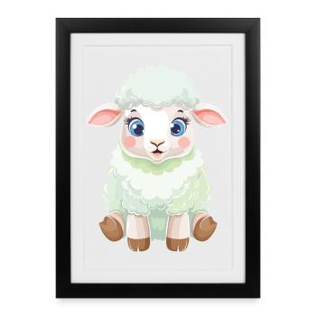 Moelleux d’agneau pastel - Affiche encadrée (27 × 37 cm) - noir - Devant