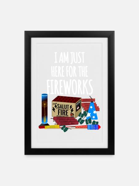 Pyro Lustiger Spruch Feuerwerk Silvester - Gerahmtes Poster (27 × 37 cm) - Schwarz