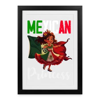 Fierté du Mexique & Maison Drapeau du Mexique - Affiche encadrée (27 × 37 cm) - noir - Devant