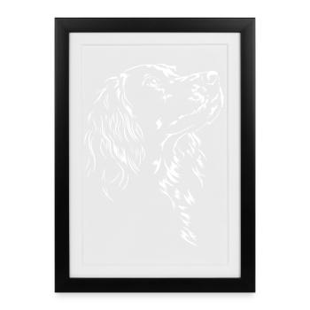 Gordon Setter Silhouette Chiens de chasse Chiens Wilsigns - Affiche encadrée (27 × 37 cm) - noir - Devant