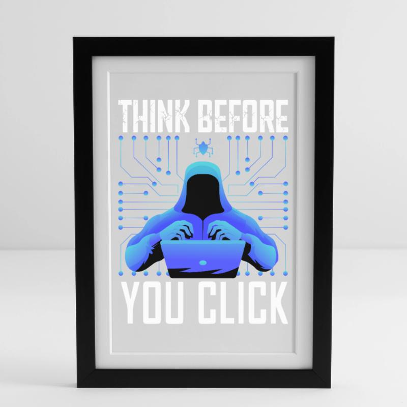 Hacker-Hacker-Hacker-Programmierer Linux Cybersicherheitsdaten Gerahmtes Poster (27 × 37 cm)