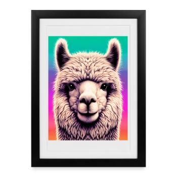 Alpaga - Affiche encadrée (27 × 37 cm) - noir - Devant