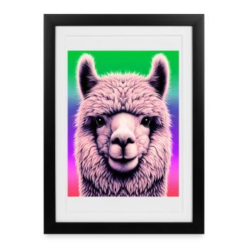 Alpaga - Affiche encadrée (27 × 37 cm) - noir - Devant