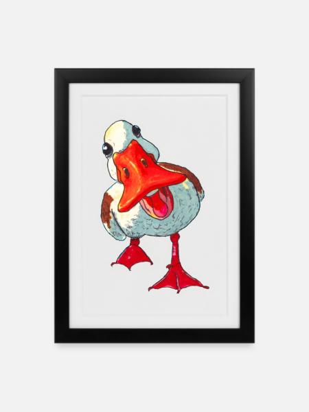 Ente - Gerahmtes Poster (27 × 37 cm) - Schwarz