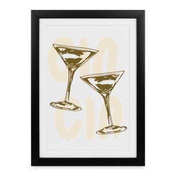 Gin Gin Martini Cocktail Funny Nightlife Graphic - Framed poster (27 × 37 cm) - black - Front