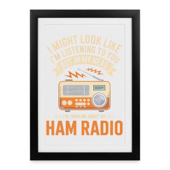 Ham Radio Tee - Framed poster (27 × 37 cm) - black - Front