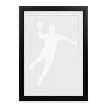 Handball Silhouette Ball - Framed poster (27 × 37 cm) - black - Front