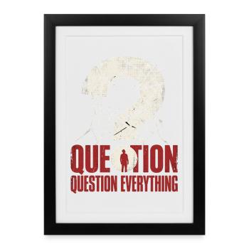 question everything - Framed poster (27 × 37 cm) - black - Front