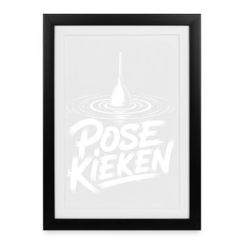 Angler Pose Design - Framed poster (27 × 37 cm) - black - Front